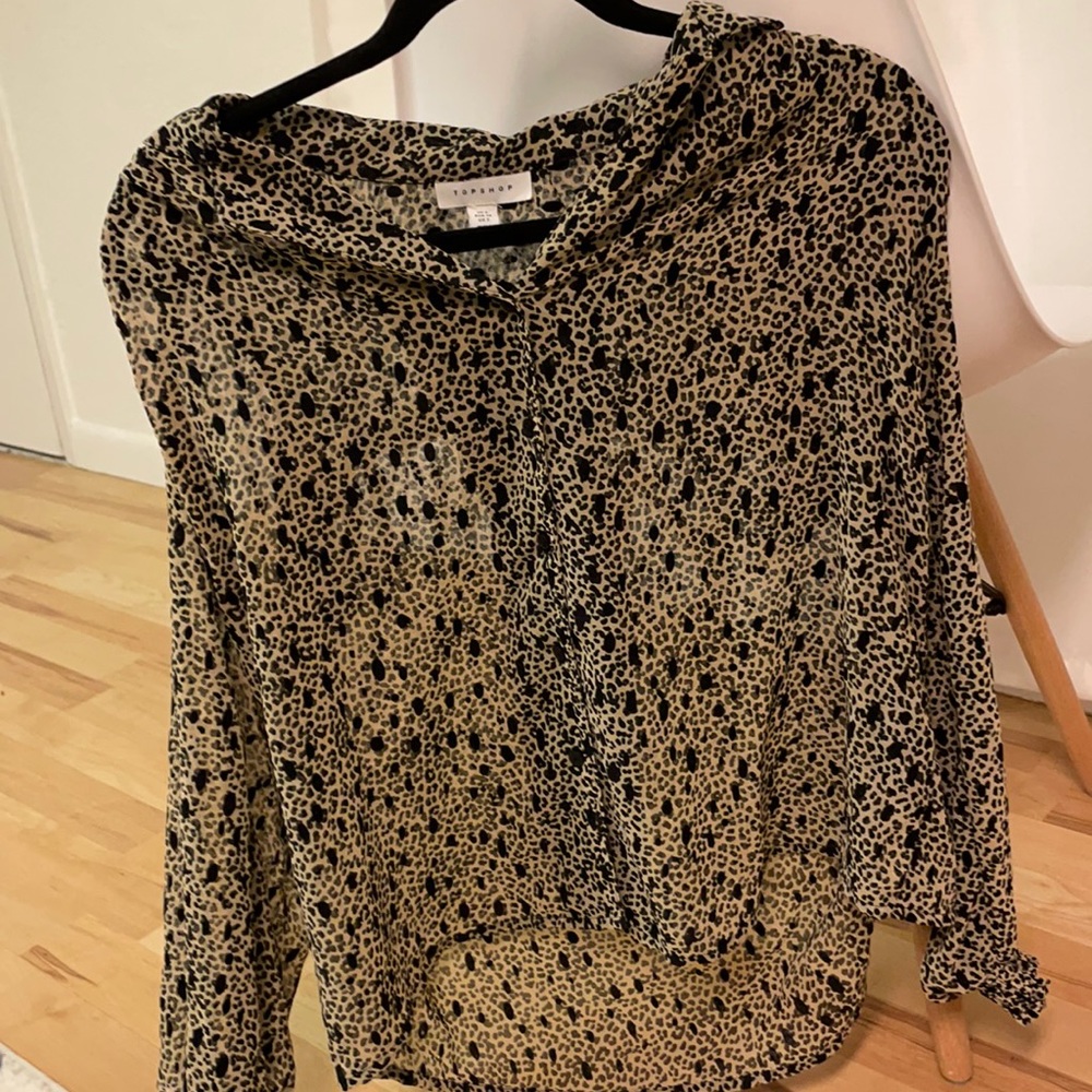 Top shop black and brown blouse